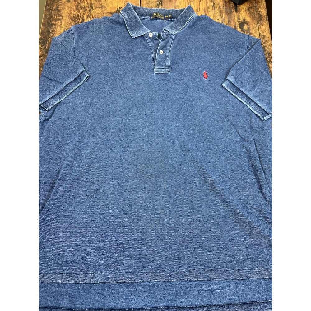 Polo Ralph Lauren Polo Shirt Mens‎ XXL Blue Short Sleeve Cotton Pique Pony Logo